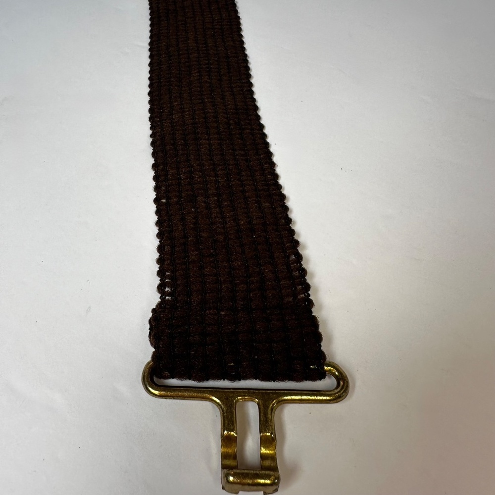 Vintage Brown Wide Elastic Belt Gold H Hook Buckle 39–40” - Picture 4 of 4